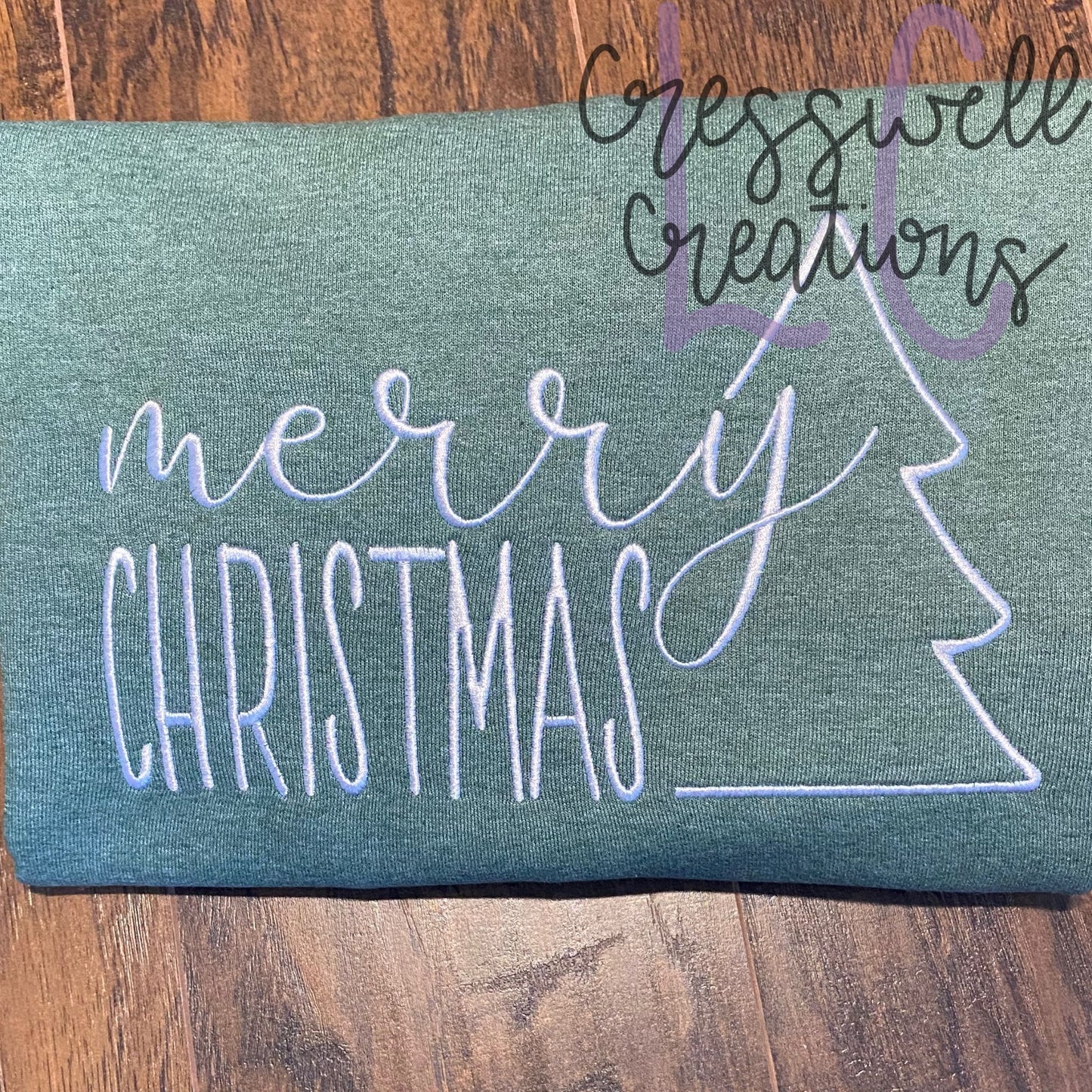 Merry Christmas with Tree Satin Machine Embroidery Design